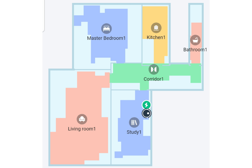 Wohnungskarte ist in der Yeedi Home App zu sehen